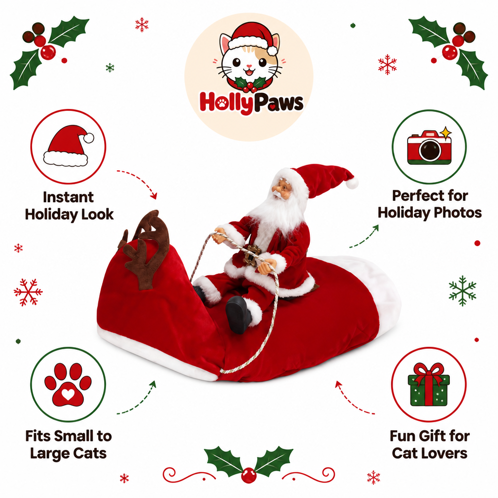 HollyPaws™ Santa Cat Costume